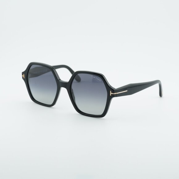 Tom Ford Romy FT1032 01D Sunglasses Black Geometric FrameSmoke Polarized Lenses